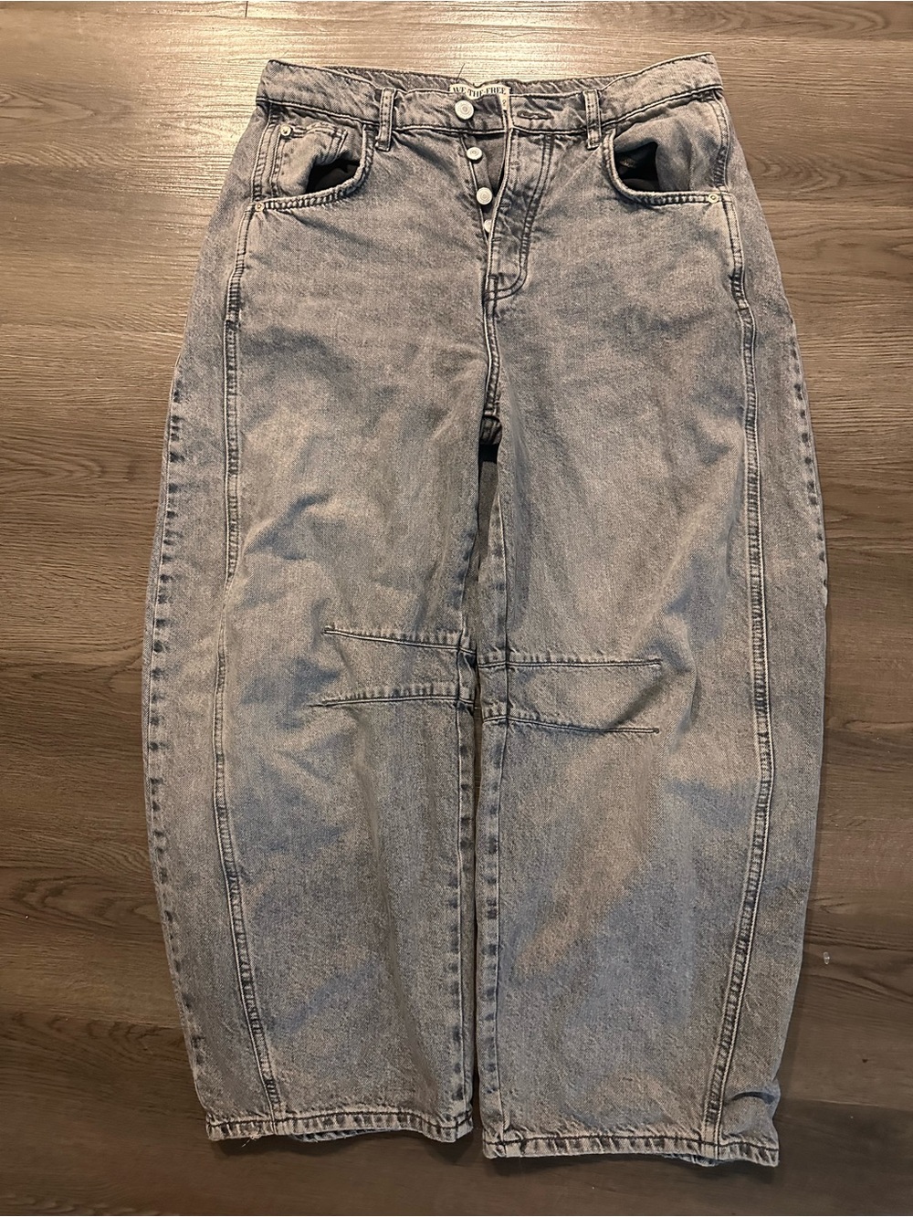 Free people we the free gray barrel jeans